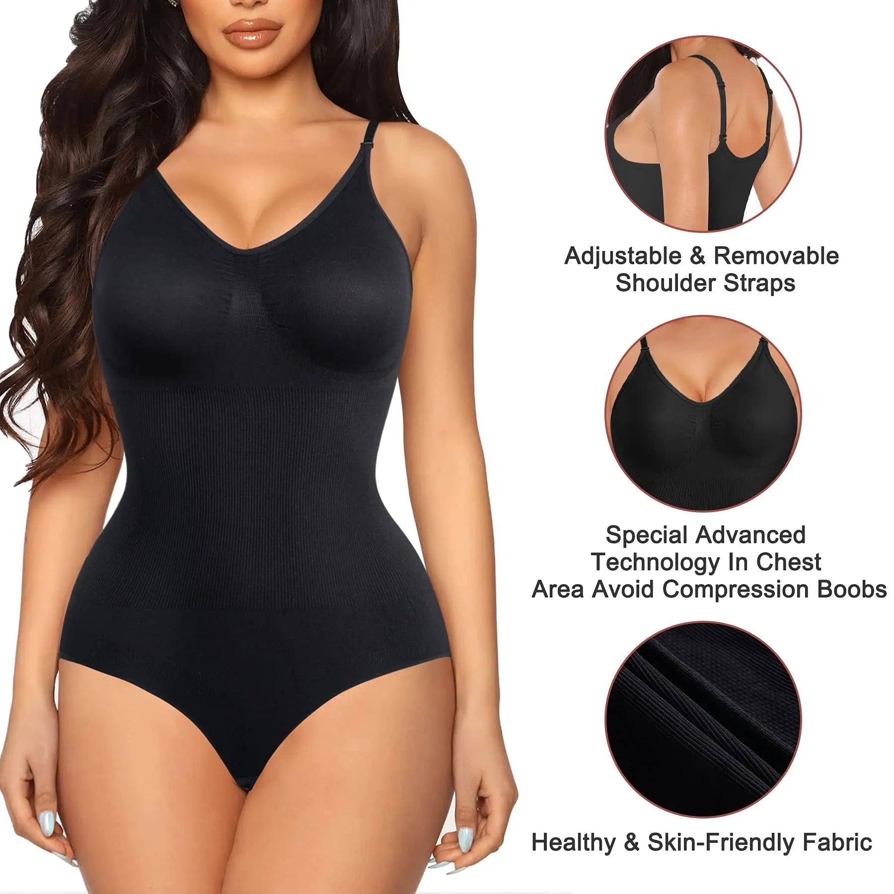 LilCare™ - V Neck Spaghetti Strap Bodysuits